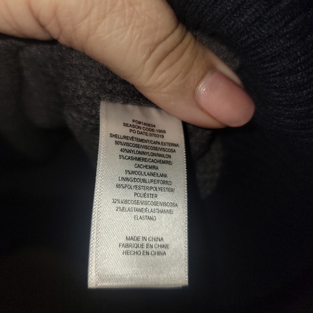 Mens Sz M Mills Supply Splendid Zip Up Thermal Navy Gray Hooded Sweater Jacket - Picture 5 of 7